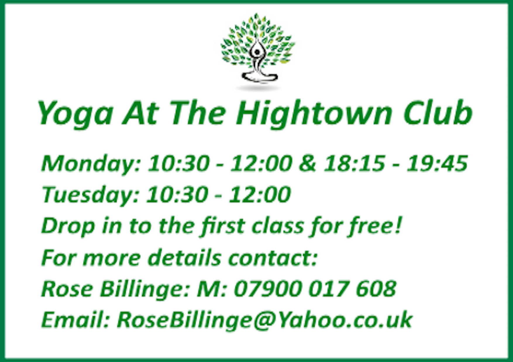 Yoga @Hightown Club - Website